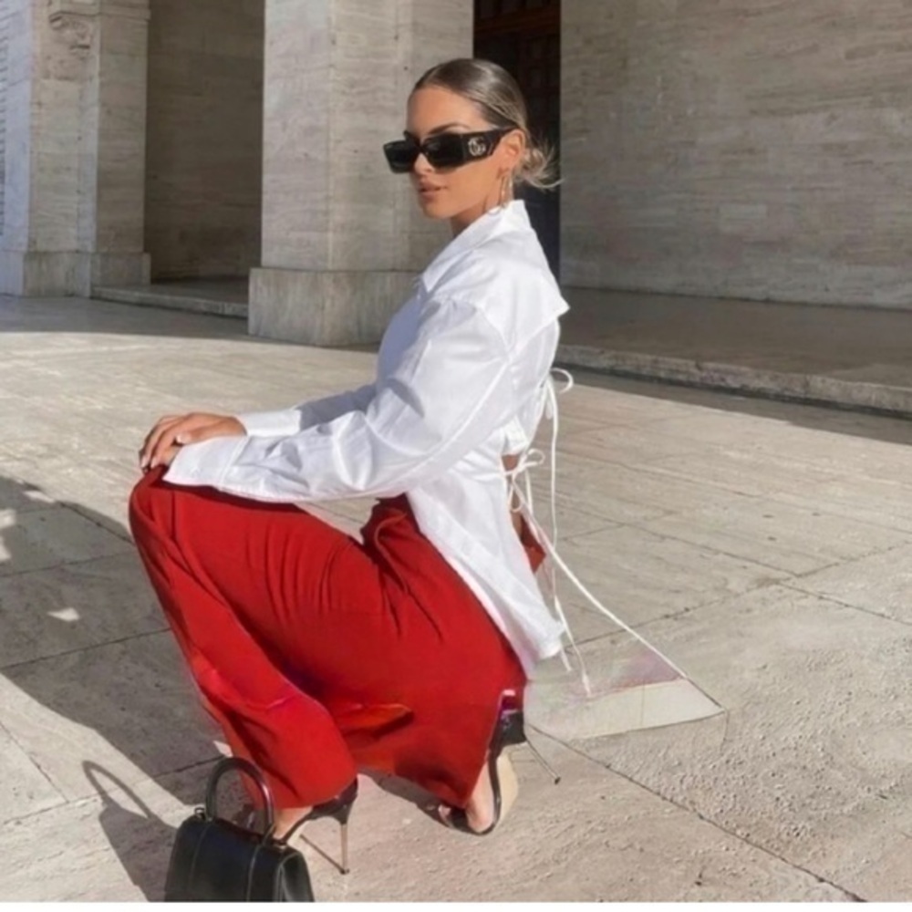 ZARA Low waist Limited edition red trousers 2531/054